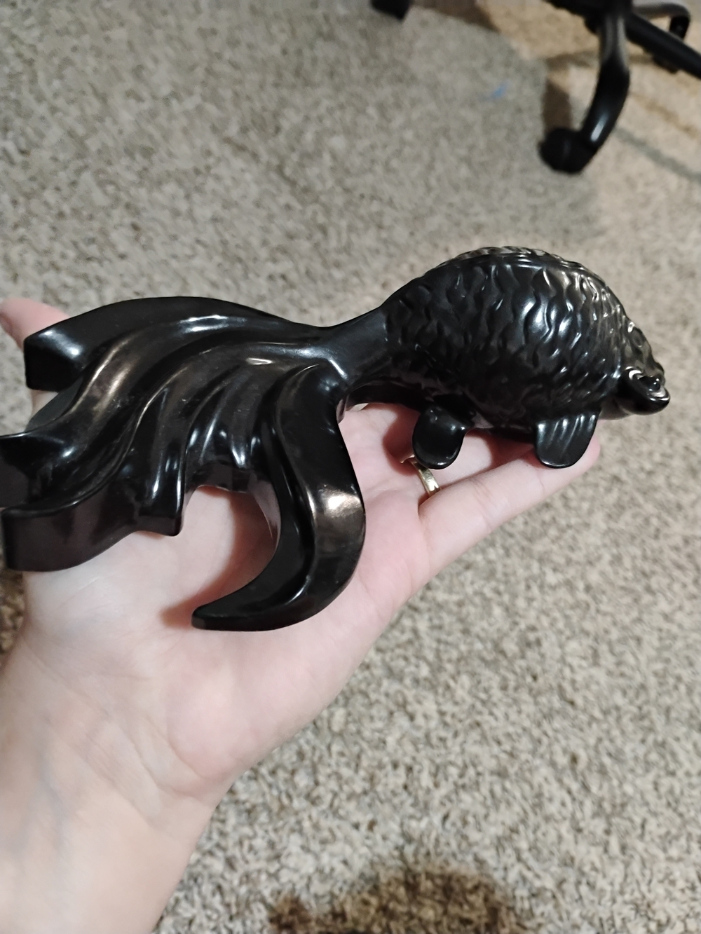 Handmade Black Resin Fish Decor – Unique Ocean Art - Picture 4 of 4
